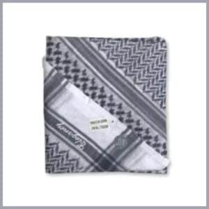 Écharpe Keffiyeh Arabe Pour Homme - Taille 95x95 Cm, Polyester, Motif à Carreaux | Blanc, Unisexe